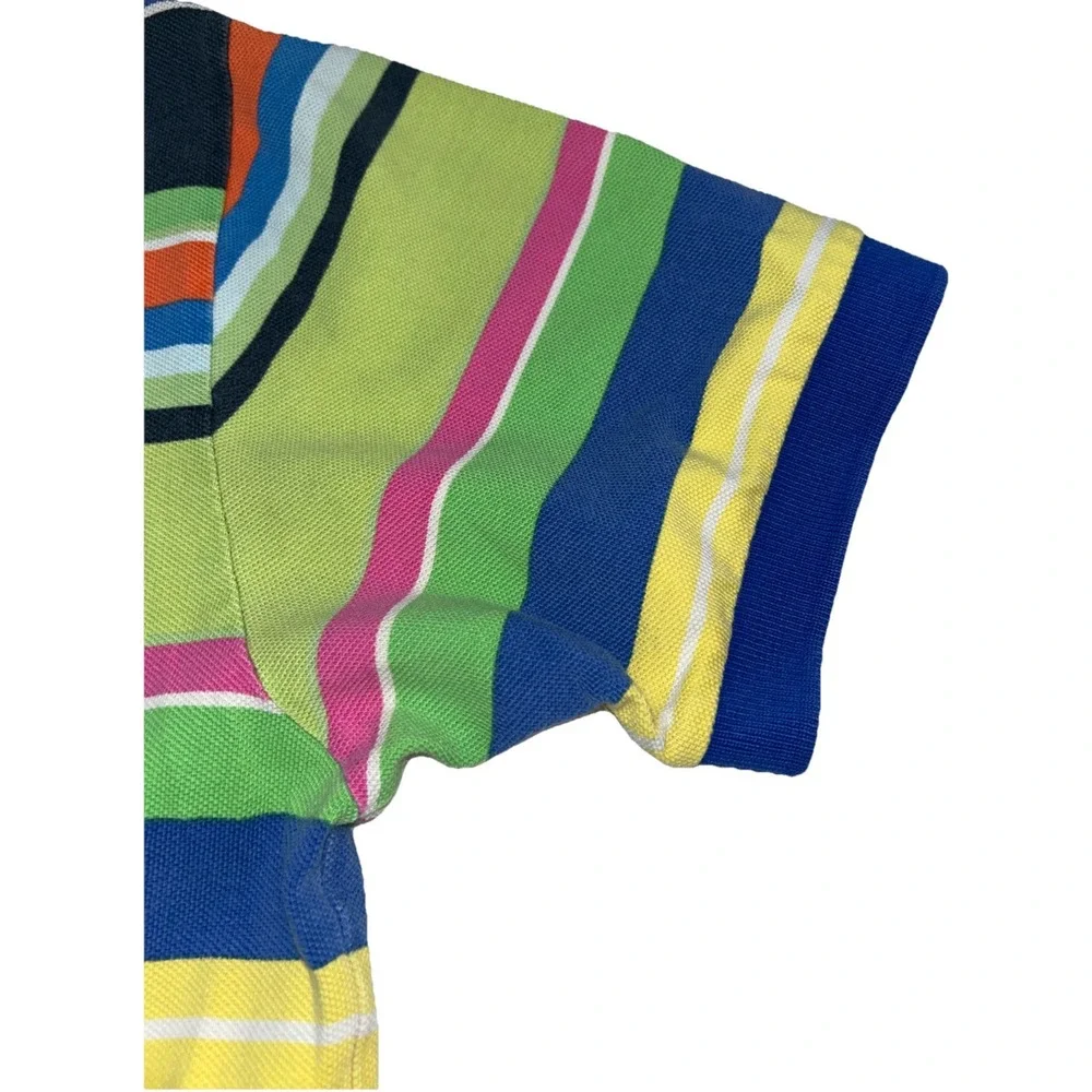 VTG 90's POLO Ralph Lauren Sz Large‎ Color Block Vibrant Knit Polo Shirt w/ Logo